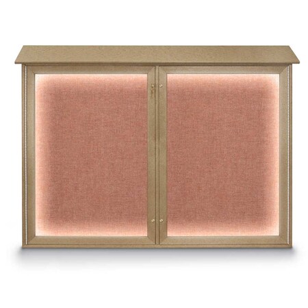 United Visual Products Open Faced Traditional Rounded Corkboard UV645ARC-BRONZE-APRICOT